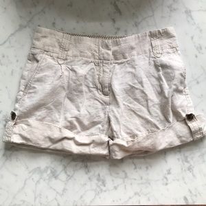 J. Crew natural linen shorts